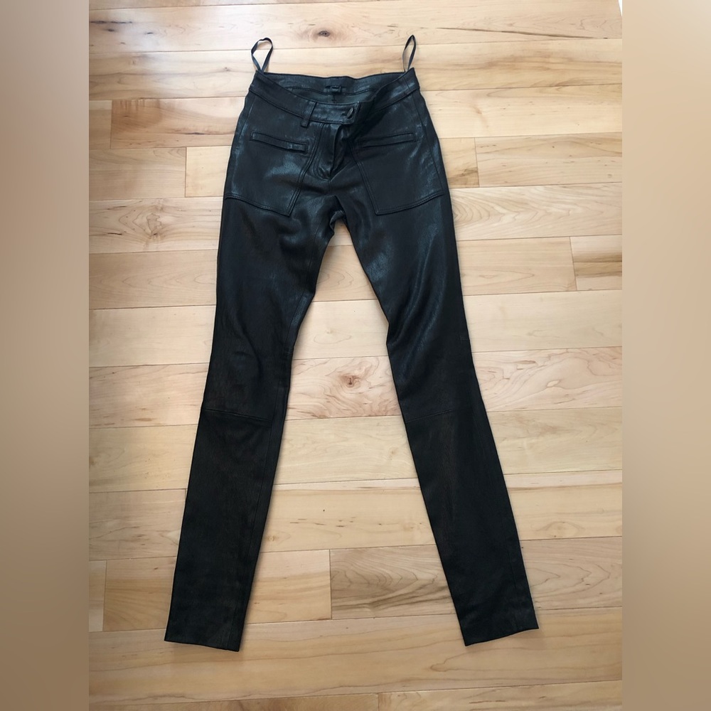 Black Real Leather Pants